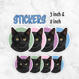 Black Cat Sticker: Waterproof Vinyl Decal for Laptop, Planner