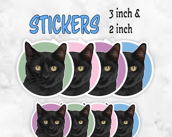 Cat Sticker, Waterproof Vinyl Sticker for Cat Lovers, Black Cat Sticker