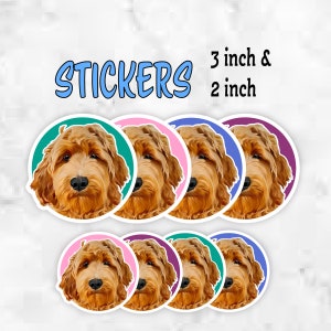 Sticker chien Goldendoodle, autocollant mignon pour amoureux des chiens, Sticker animal pour ordinateur portable, agenda, ordinateur portable, bouteille d'eau, étui pour téléphone, casier, travaux manuels
