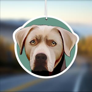 Silver Lab Dog Car Air Freshener, Silver Labrador, Rear View Mirror Accessory, Cute Hanging Car Decor, Gift for Dog Lover, Car Charm for Her