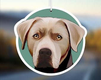 Labrador Car Air Freshener, Silver Lab Dog Lover Gift