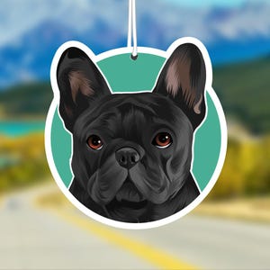 French Bulldog Car Air Freshener, Black Frenchie Dog Lover Gift
