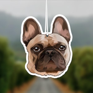 French Bulldog Car Air Freshener, Tan Frenchie Dog Lover Gift