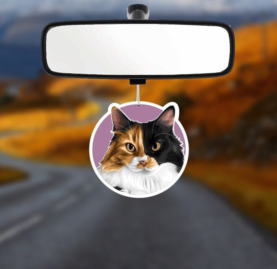 Cat rear view mirror on sale charm