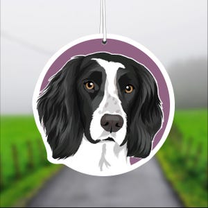Springer Spaniel Car Air Freshener, Black Springer Spaniel Dog Lover Gift