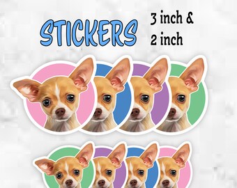 Chihuahua Puppy Sticker, Waterproof Vinyl Sticker for Dog Lovers, Gold and White Chihuahua Sticker