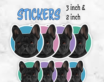 French Bulldog Sticker, Waterproof Vinyl Sticker for Dog Lovers, Black Frenchie Sticker
