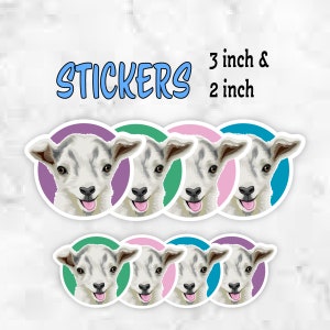 Kid Goat Sticker, Cute Sticker for Goat Lover, Animal Sticker for Notebook, Planner, Laptop, Water Bottle, Phone Case, Locker, Crafts