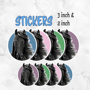 Horse Sticker, Waterproof Vinyl Sticker for Horse Lovers, Black Stallion Sticker