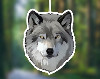 Wolf Car Air Freshener, Grey Wolf Lover Gift