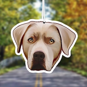 Silver Lab Dog Car Air Freshener, Silver Labrador, Rear View Mirror Accessory, Cute Hanging Car Decor, Gift for Dog Lover, Car Charm for Her