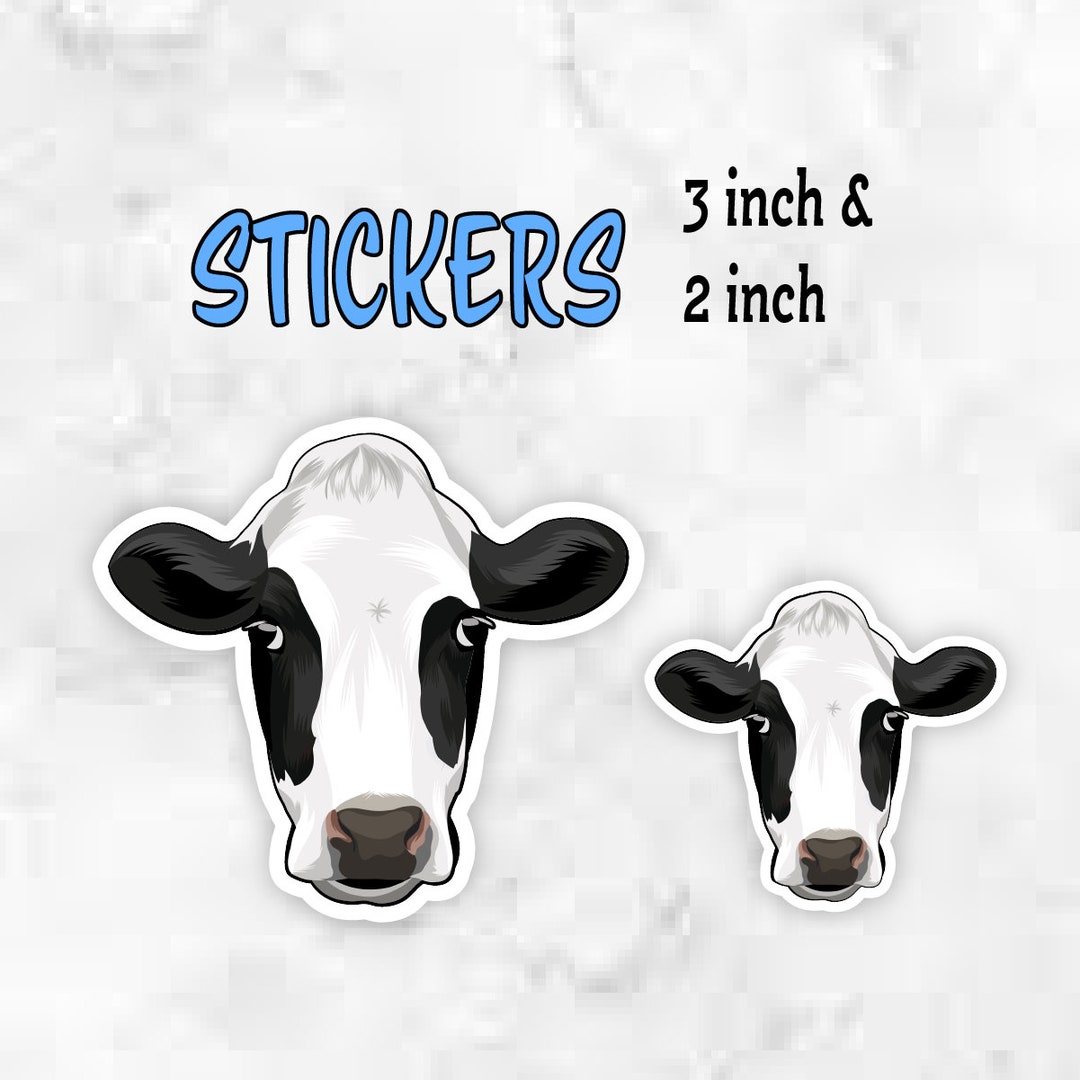 Cow Sticker, Waterproof Vinyl Sticker for Cow Lovers, Dairy Cow Sticker ...