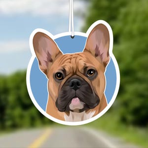 French Bulldog Car Air Freshener, Fawn Frenchie Dog Lover Gift