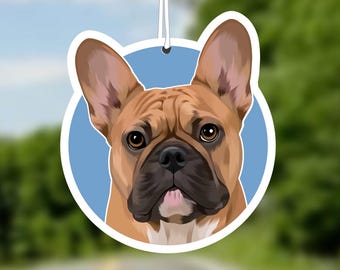 French Bulldog Car Air Freshener, Fawn Frenchie Dog Lover Gift