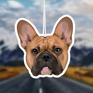 French Bulldog Car Air Freshener, Fawn Frenchie Dog Lover Gift
