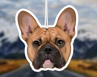 French Bulldog Car Air Freshener, Fawn Frenchie Dog Lover Gift