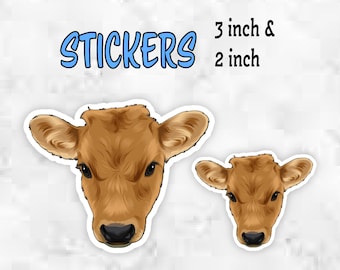 Cow Sticker, Waterproof Vinyl Sticker for Cow Lovers, Calf Cow Sticker
