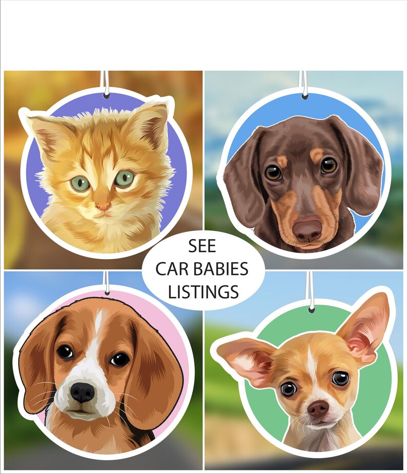 Dachshund Puppy Dog Car Air Freshener, Black, Rear View Mirror