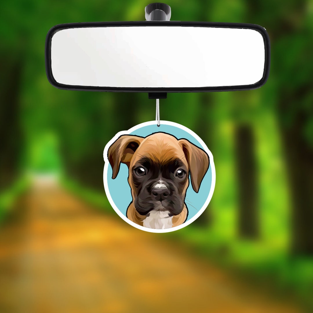 Boxer Puppy Dog Car Air Freshener Rear View Mirror Accessory Etsy
