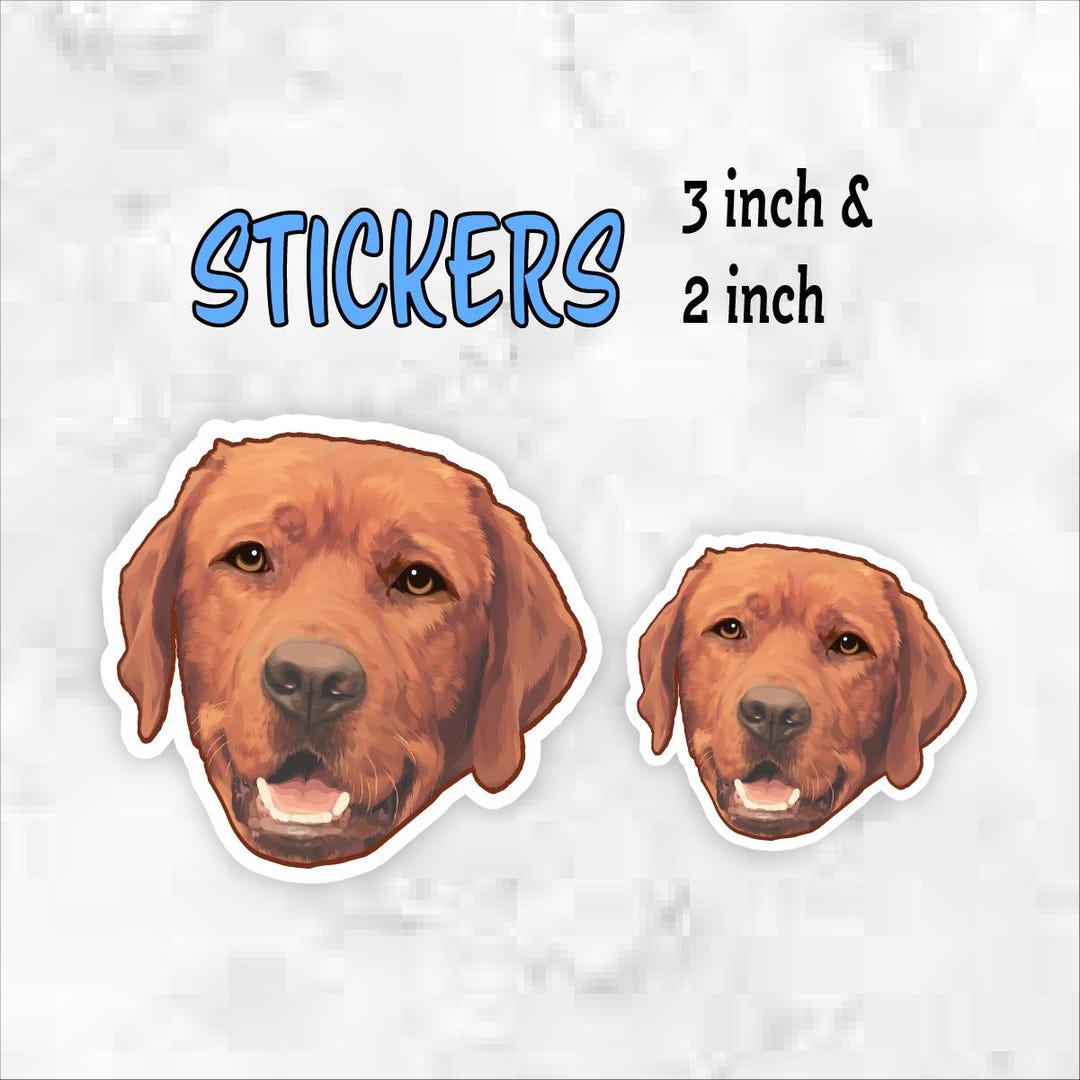 Red Lab Stickers Labrador Sticker, Waterproof Vinyl Sticker for Dog Lovers, Red Lab ...
