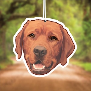 Red Lab Dog Car Air Freshener, Fox Red Labrador, Rear View Mirror Accessory, Cute Hanging Car Decor, Gift for Dog Lover, Car Charm for Her