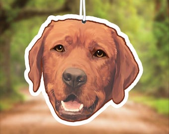 Labrador Car Air Freshener, Red Lab Dog Lover Gift