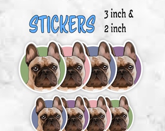 French Bulldog Sticker, Waterproof Vinyl Sticker for Dog Lovers, Tan Frenchie Sticker