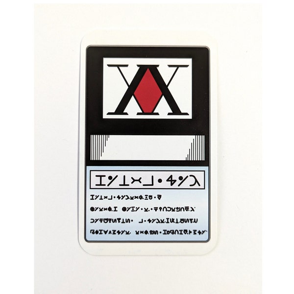 Hunter Card X License Manga Anime - Card Stock