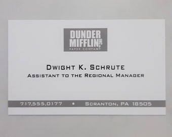 Dwight Schrute Business Card Assistant to the Regional - Etsy