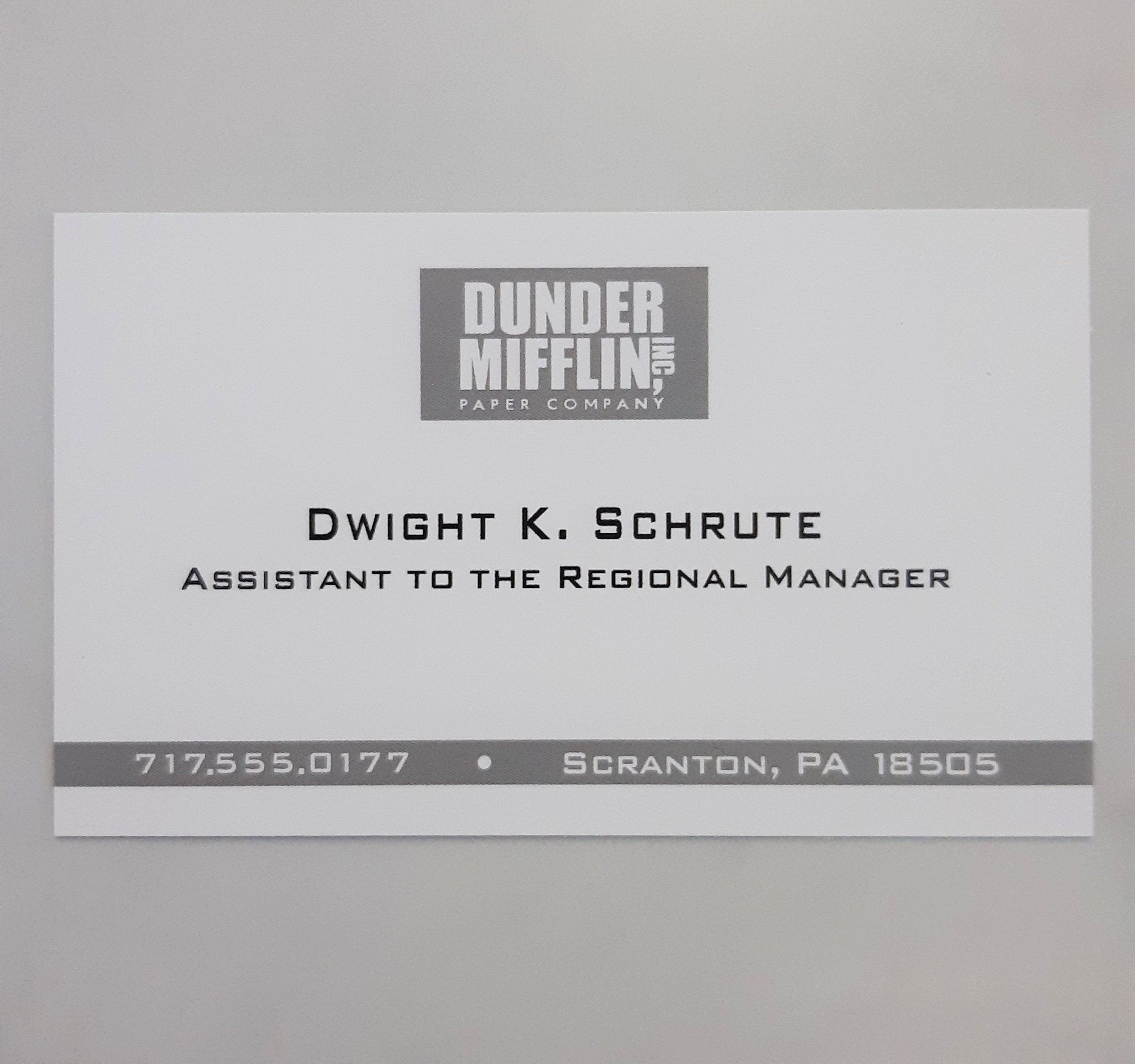 Dwight Schrute Assistant to the Regional Manager Business Card - Etsy Israel