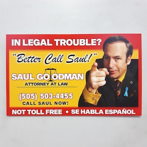 Better Call Saul Business Card Prop - Saul Goodman, Jimmy McGill, Bob Odenkirk