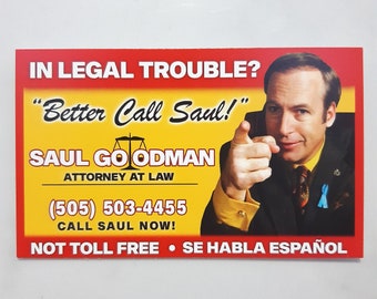 Better Call Saul Business Card Prop - Saul Goodman, Jimmy McGill, Bob Odenkirk