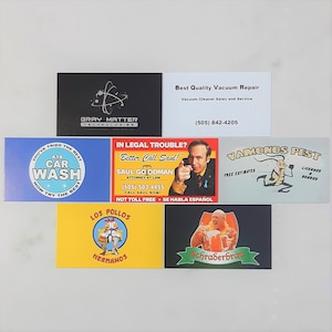 Better Call Saul Tarjetas de presentación Tarjetas de utilería y Breaking Bad - Saul Goodman, Los Pollos Hermanos, A1A Car Wash, Vamonos Pest