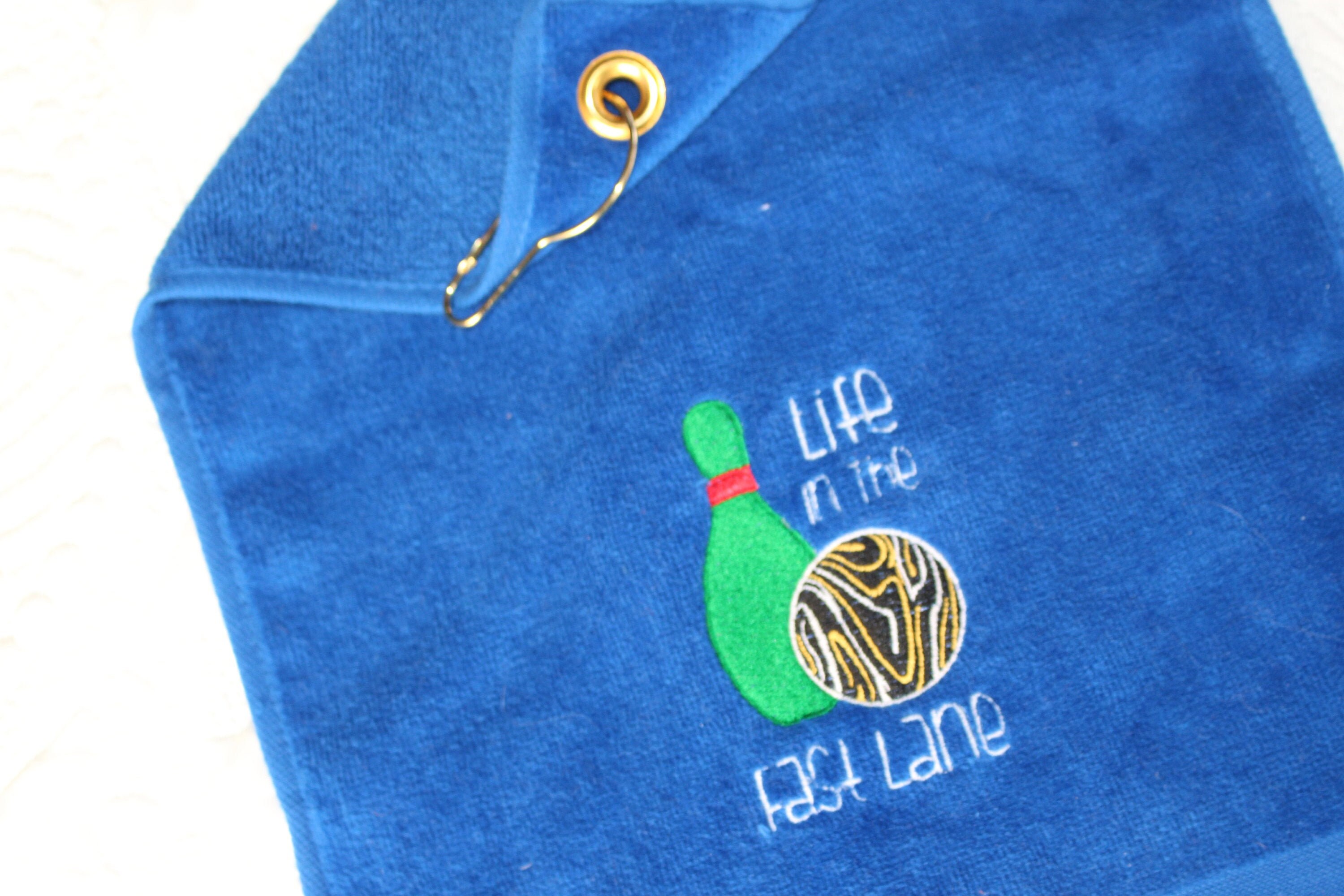 Bowling Towel With Hook Personalized Sports Towel With Hook Etsy