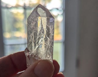 Clear quartz rough point with baby, hand selected, clear piece, natural stone, crown chakra, gift