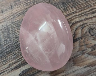 Rose Quartz Palm, polished and smooth, pale pink, hand selected stone, heart chakra, for love, empathy, compassion, worth, patience, and joy
