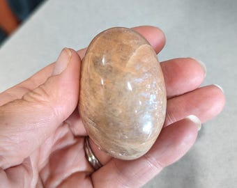 Peach Moonstone Palm stone, orange hue, hand selected stone, with sheen & blue flash, rare stone, sacral chakra, for emotional balance, joy