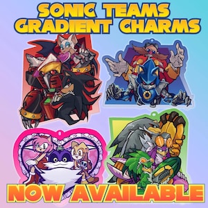 Sonic Teams 3 Inch Gradient Acrylic Charms [PREORDER]