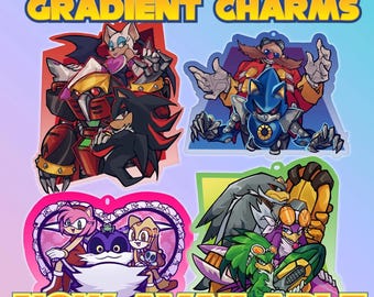 Sonic Teams 3 Inch Gradient Acrylic Charms [PREORDER]