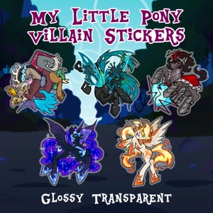 MLP Bösewicht 6,5 cm glänzende transparente Aufkleber