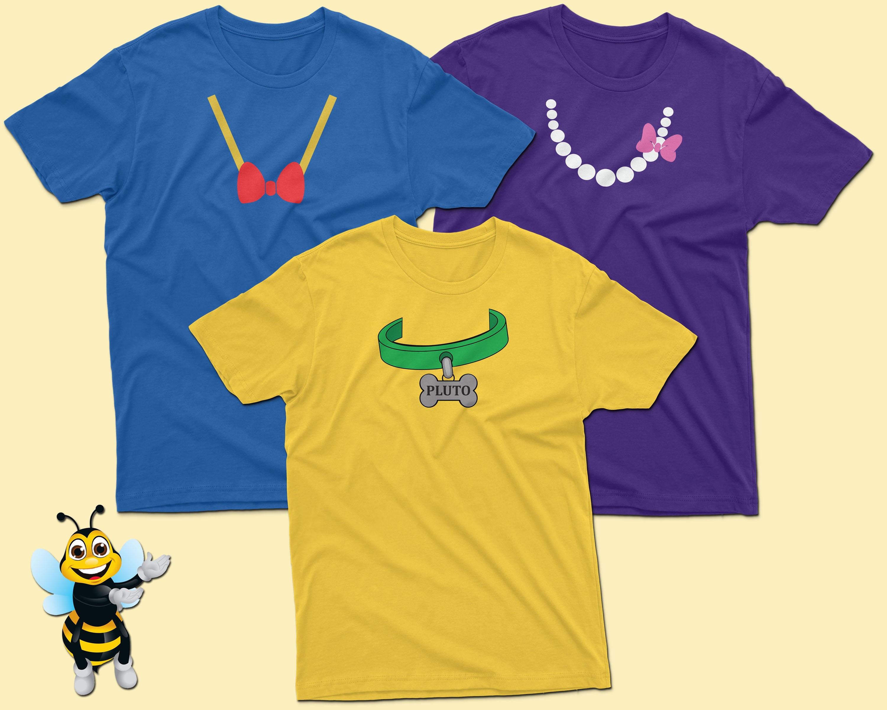 Donald and Daisy Necklace Shirts and Pluto Collar Shirts Etsy