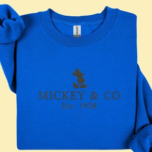 Embroidered Mickey & Co EST 1928 Sweatshirt - Disneyland Family Apparel image 2