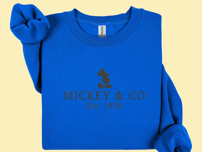 Embroidered Mickey & Co EST 1928 Sweatshirt - Disneyland Family Apparel image 2