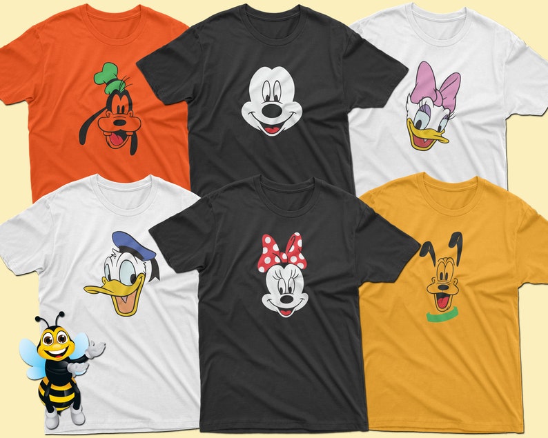 Mickey Minnie Donald Daisy Pluto and Goofy T-shirt Family | Etsy
