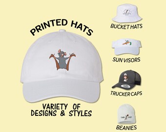 Remy Little Chef Ratatouille Hat Full Color Printed Hat Trucker Hat Bucket Hat Sun Visor Beanie Birthday Cap Disney Trip Youth Kids Cap