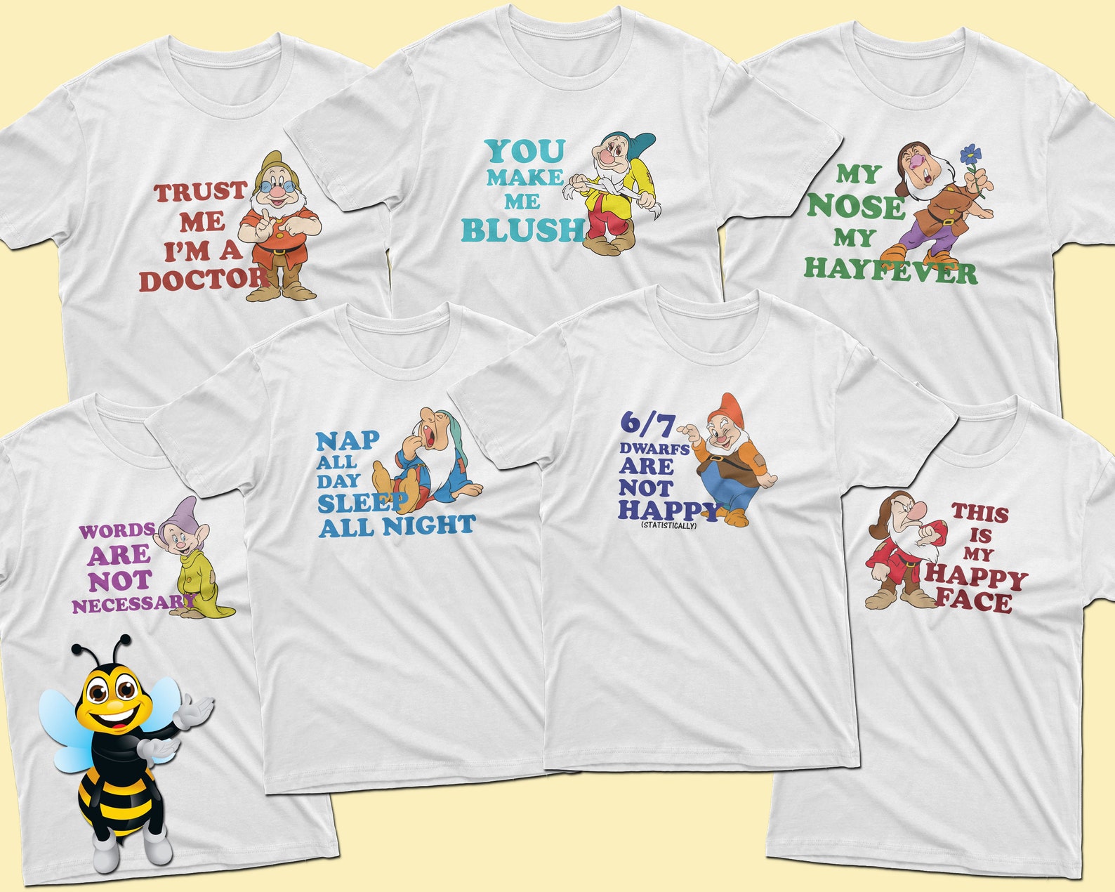 Doc, Bashful, Sneezy, Sleepy, Grumpy, Dopey and Happy Shirt, Snow White ...