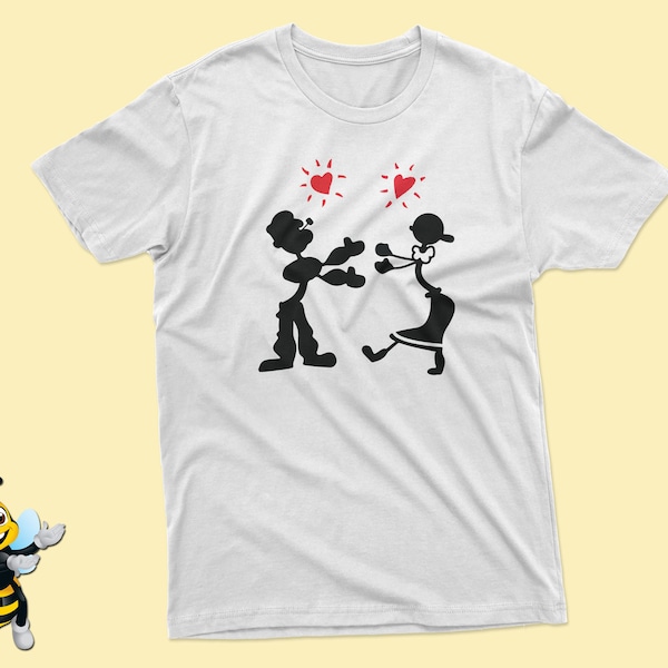 Popeye & Olive Oyl Inspired T-Shirt: Cartoon Love Tee