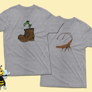 Wall-E Cartoon Shirt: Plant in Boot & Cockroach Matching Tee