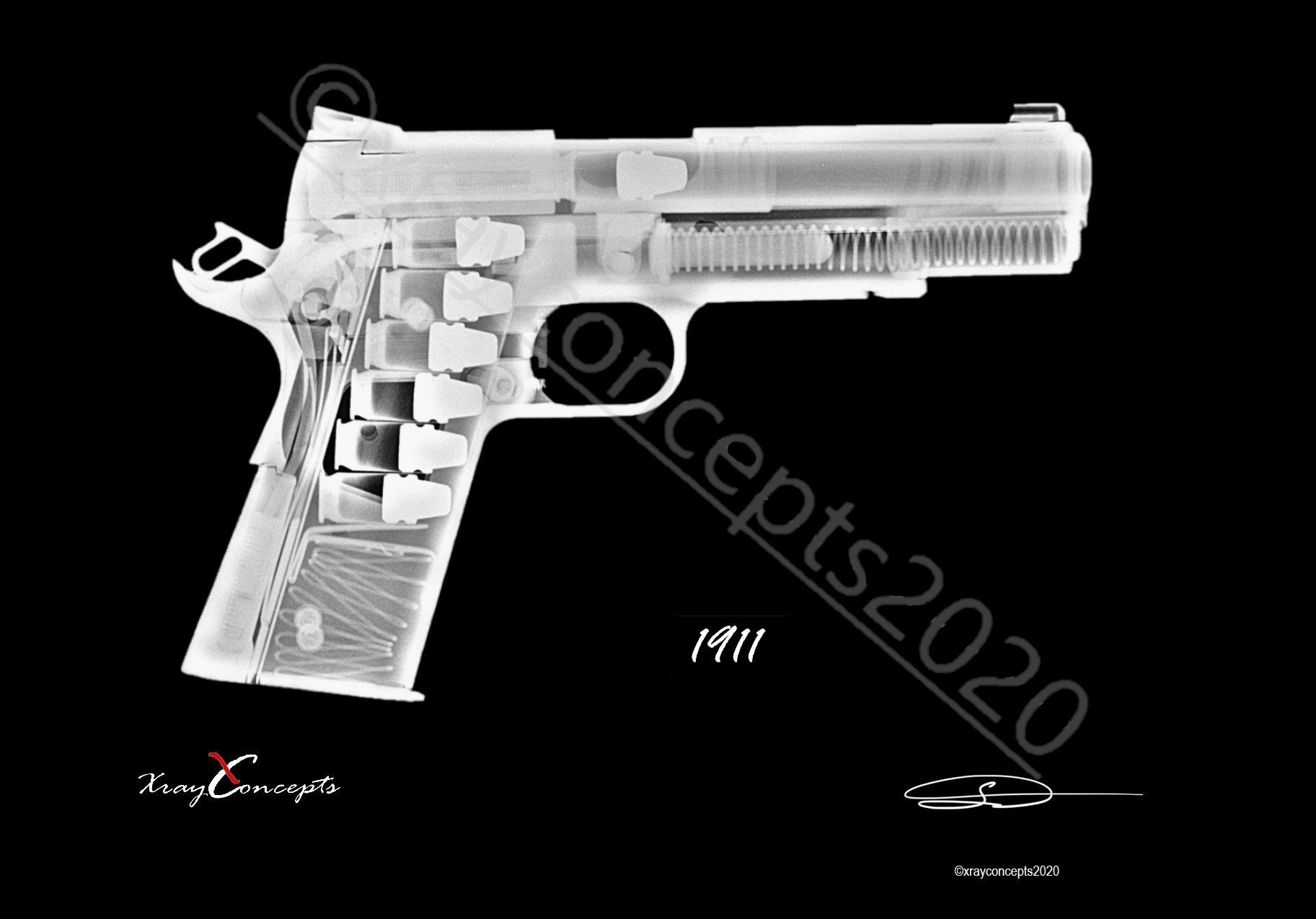 Xray Image of Handgun X Ray Gun Prints Etsy UK