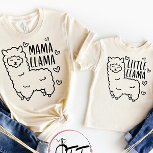 Mommy and Me Shirts, Mama Llama Shirt, Baby Little Llama, Baby Shower Boy Girl Gift, Mom Daughter Matching Shirts, Mother Son Outfits